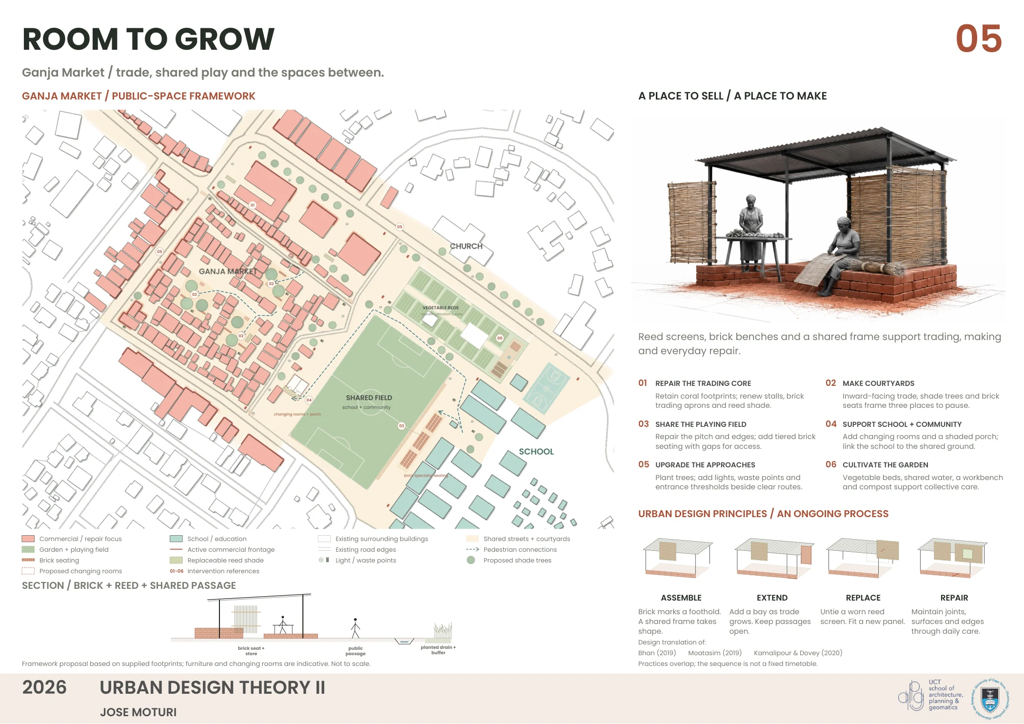 Public-space framework and six interventions