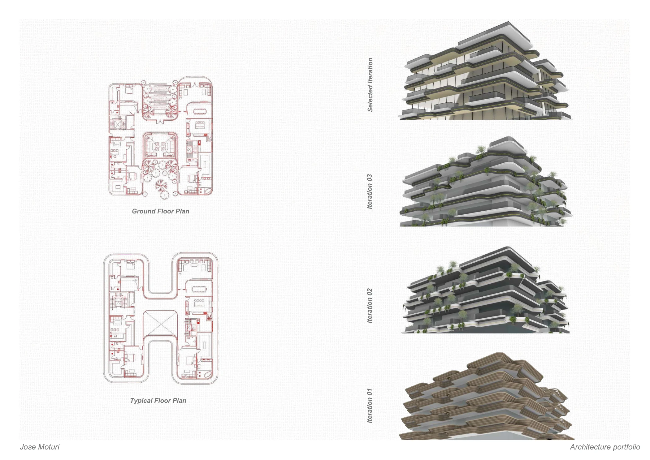 Design iterations and floor plans