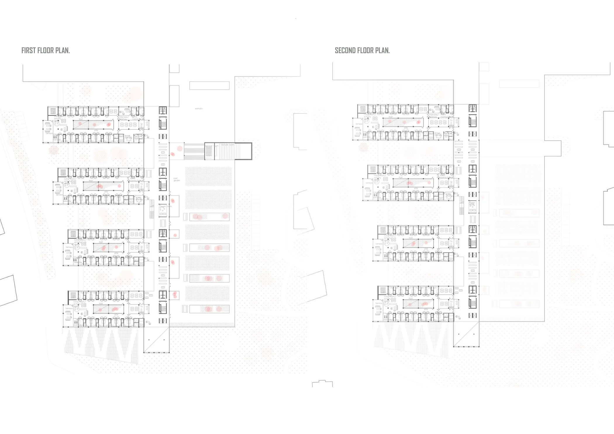 First and second floor plans