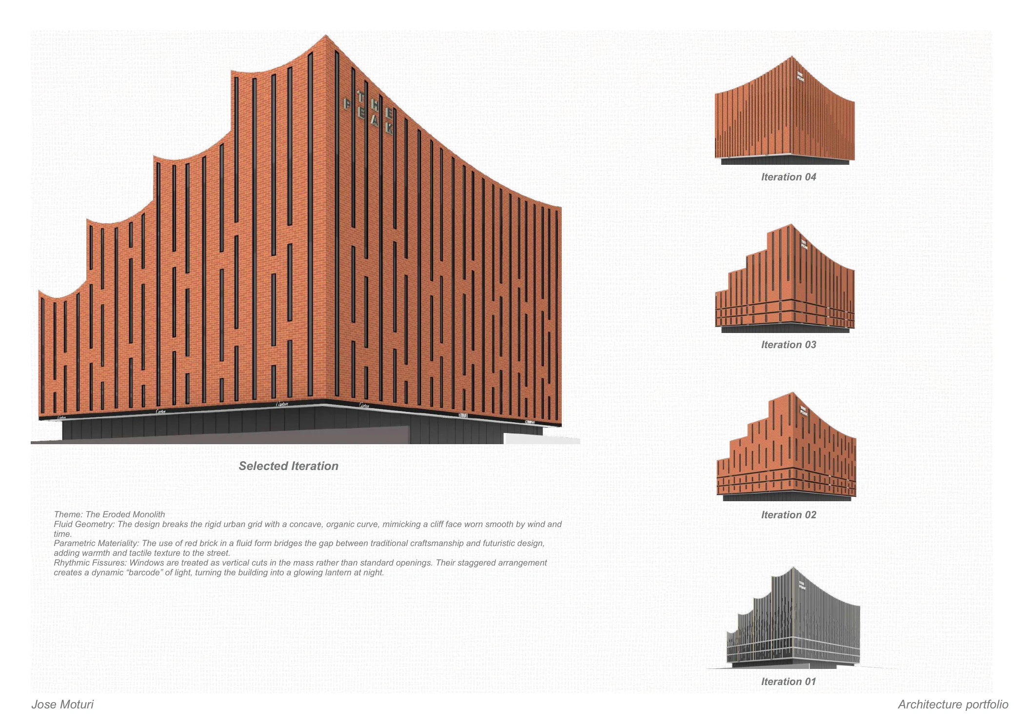 Concept development and façade iterations