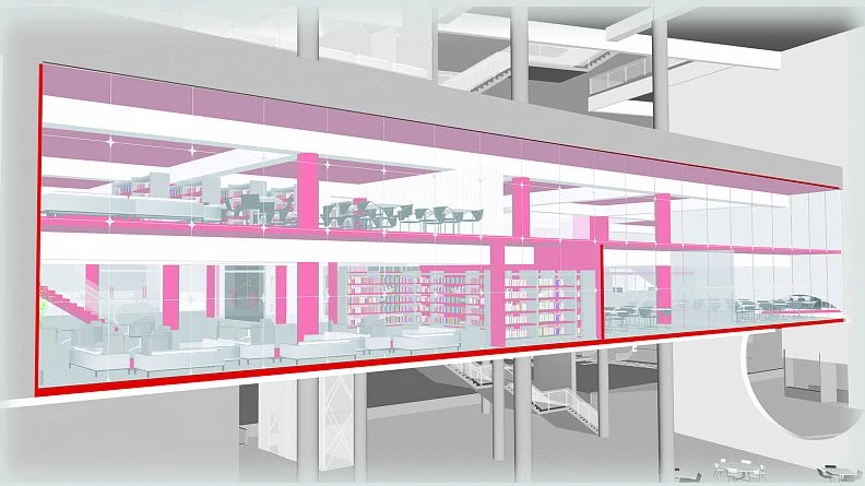 Library interior and section